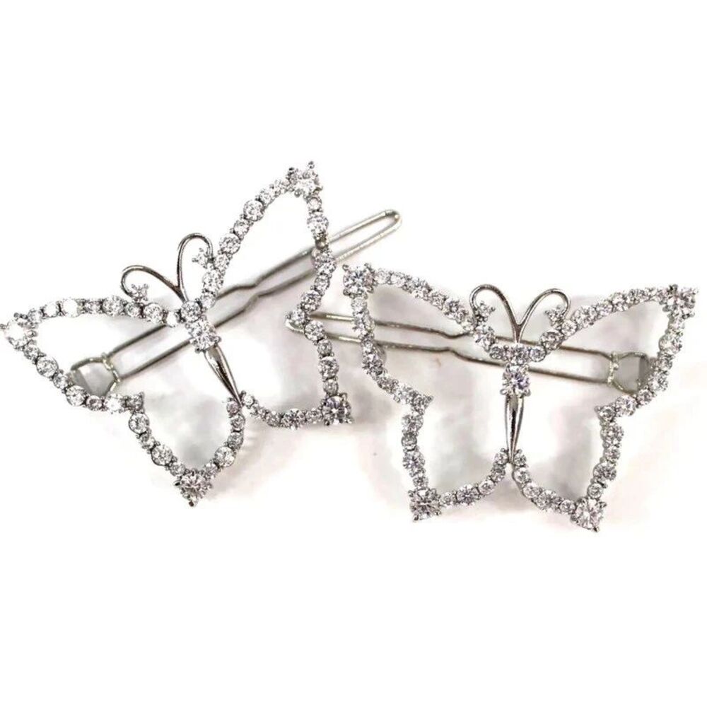 Believe by Brilliance Silver-Plated Cubic Zirconia Butterfly Clips Fall 26 #038